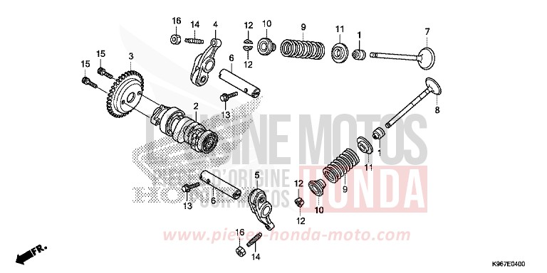 CAMSHAFT/VALVE for PCX 125 PEARL SPLENDOR RED (R369) from 2019